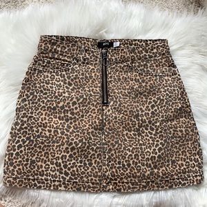BDG Urban Outfitters Cheetah Print Denim Skirt